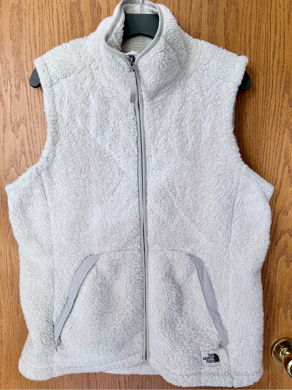 The North Face Light Gray Sherpa Vest - Girls